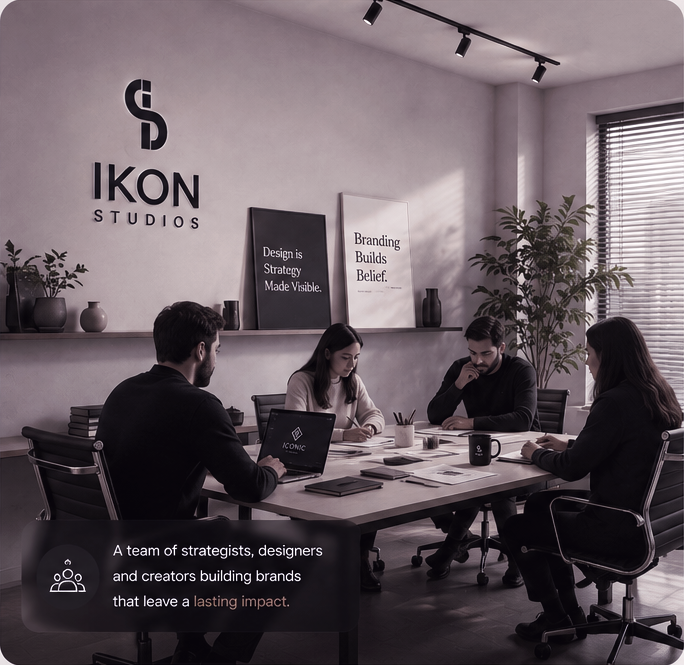 Ikon Studios team planning a brand project