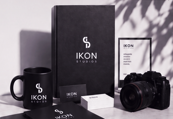 Ikon Studios branded stationery and camera
