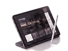 Tablet media design mockup